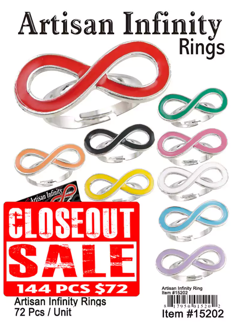 Artisan Infinity Rings - Closeout 144 Pcs.